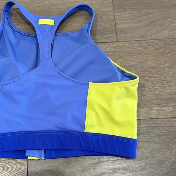 FABLETICS Purple Yellow‎ Zip-Front Racerback Shaping Compression Swim Top Size L - Picture 7 of 11